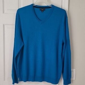 Club Room Men's Bright Blue V-Neck Sweater